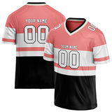 Custom Unisex Pink & White Pattern Football Jersey