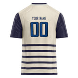 Custom Unisex Cream & Navy Pattern Football Jersey