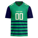 Custom Unisex Green & Navy Pattern Football Jersey