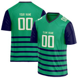 Custom Unisex Green & Navy Pattern Football Jersey