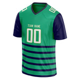 Custom Unisex Green & Navy Pattern Football Jersey