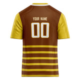 Custom Unisex Brown & Yellow Pattern Football Jersey