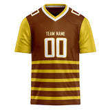 Custom Unisex Brown & Yellow Pattern Football Jersey