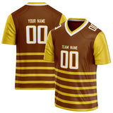 Custom Unisex Brown & Yellow Pattern Football Jersey