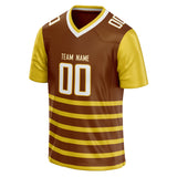 Custom Unisex Brown & Yellow Pattern Football Jersey