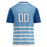 Custom Unisex Light Blue & White Pattern Football Jersey