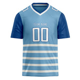 Custom Unisex Light Blue & White Pattern Football Jersey