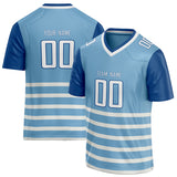 Custom Unisex Light Blue & White Pattern Football Jersey