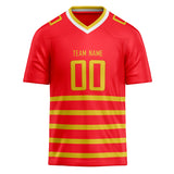 Custom Unisex Red & Gold Pattern Football Jersey