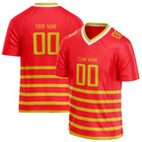 Custom Unisex Red & Gold Pattern Football Jersey