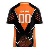 Custom Unisex Black & Orange Pattern Football Jersey