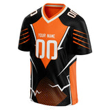 Custom Unisex Black & Orange Pattern Football Jersey