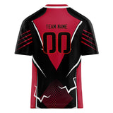 Custom Unisex Black & Red Pattern Football Jersey