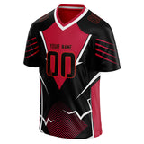 Custom Unisex Black & Red Pattern Football Jersey