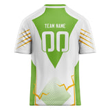 Custom Unisex White & Green Pattern Football Jersey