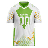 Custom Unisex White & Green Pattern Football Jersey