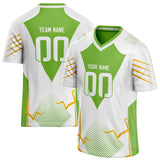 Custom Unisex White & Green Pattern Football Jersey