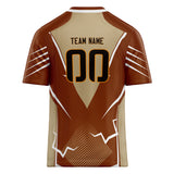 Custom Unisex Brown & Cream Pattern Football Jersey