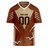 Custom Unisex Brown & Cream Pattern Football Jersey