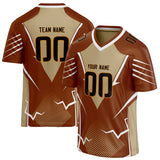 Custom Unisex Brown & Cream Pattern Football Jersey