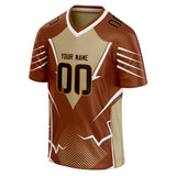 Custom Unisex Brown & Cream Pattern Football Jersey