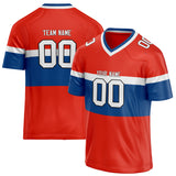 Custom Unisex Red & Royal Pattern Football Jersey