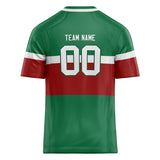 Custom Unisex Green & Red Pattern Football Jersey