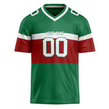 Custom Unisex Green & Red Pattern Football Jersey