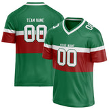 Custom Unisex Green & Red Pattern Football Jersey