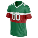 Custom Unisex Green & Red Pattern Football Jersey