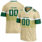 Custom Unisex Cream & Green Pattern Football Jersey