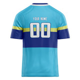 Custom Unisex Blue & Royal Pattern Football Jersey