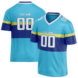 Custom Unisex Blue & Royal Pattern Football Jersey