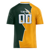 Custom Unisex Yellow & Green Pattern Football Jersey