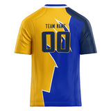 Custom Unisex Blue & Yellow Pattern Football Jersey