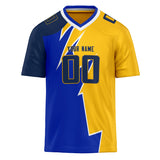 Custom Unisex Blue & Yellow Pattern Football Jersey