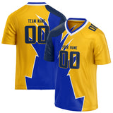 Custom Unisex Blue & Yellow Pattern Football Jersey