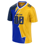 Custom Unisex Blue & Yellow Pattern Football Jersey