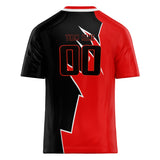 Custom Unisex Red & Black Pattern Football Jersey