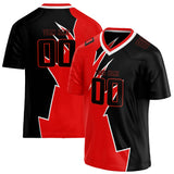 Custom Unisex Red & Black Pattern Football Jersey