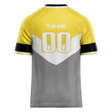 Custom Unisex Yellow & Gray Pattern Football Jersey