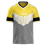 Custom Unisex Yellow & Gray Pattern Football Jersey