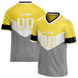 Custom Unisex Yellow & Gray Pattern Football Jersey