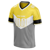 Custom Unisex Yellow & Gray Pattern Football Jersey