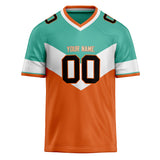 Custom Unisex Teal & Orange Pattern Football Jersey