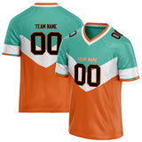 Custom Unisex Teal & Orange Pattern Football Jersey