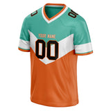 Custom Unisex Teal & Orange Pattern Football Jersey