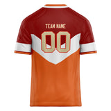 Custom Unisex Crimson & Orange Pattern Football Jersey