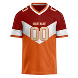 Custom Unisex Crimson & Orange Pattern Football Jersey