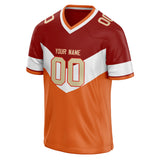 Custom Unisex Crimson & Orange Pattern Football Jersey